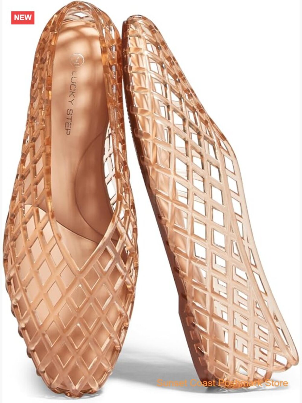 Women's Jelly Ballet Flats Mesh Casual Comfortable Jellies Shoes Clear Hollow